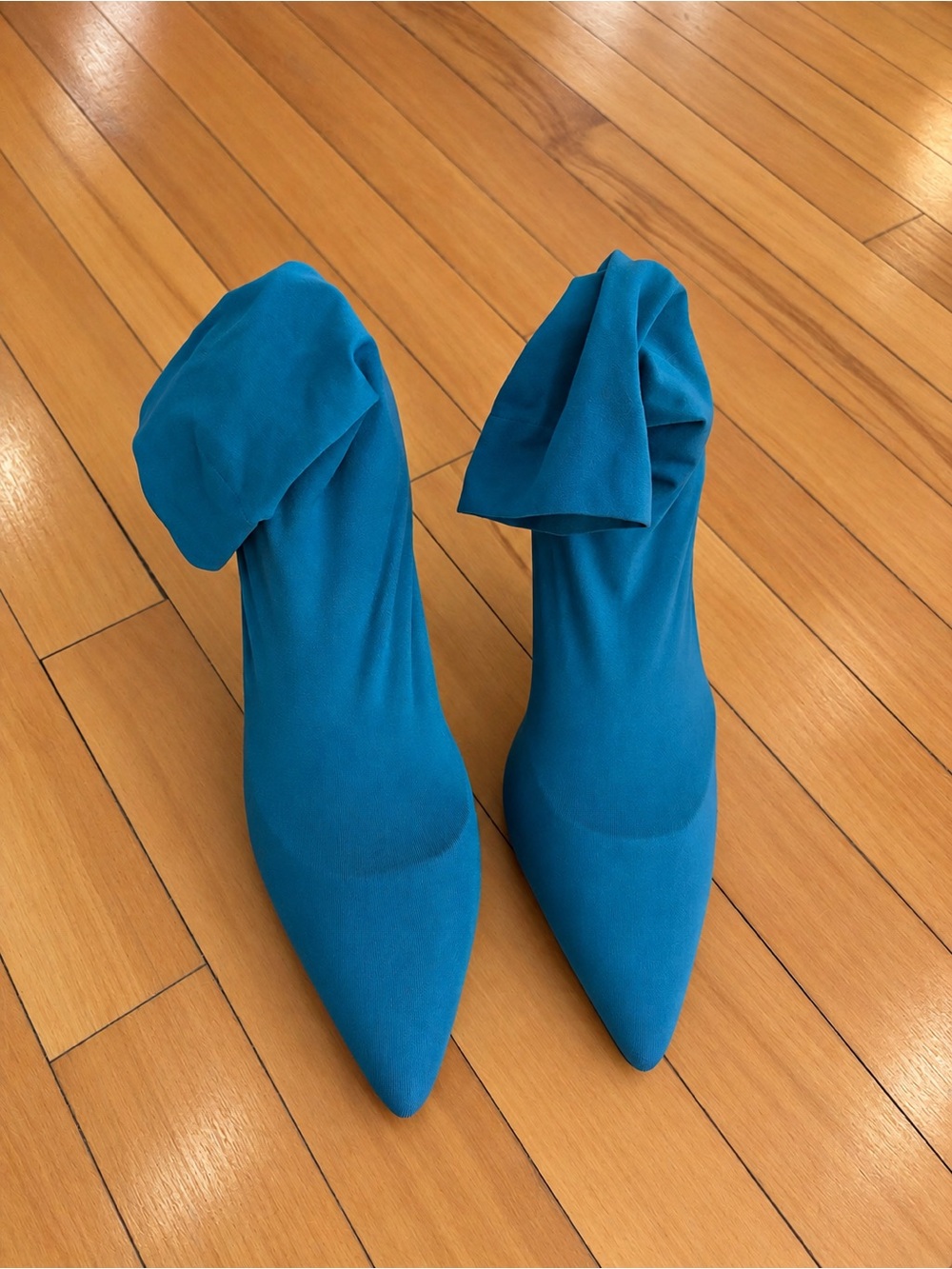 Cape Robbin Teal Pointed-Toe Sock Ankle Boots